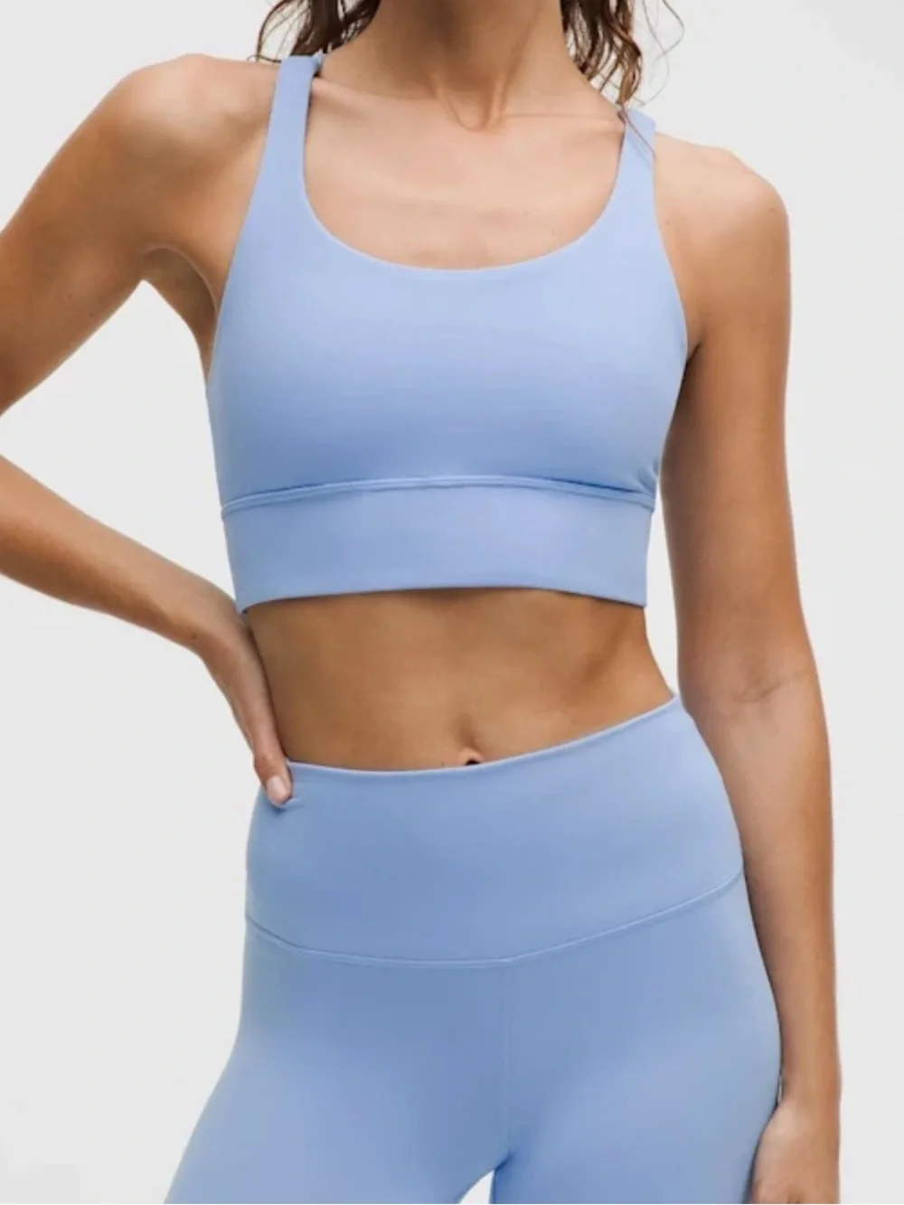 NWT Lululemon Longline Energy Sports Bra 4 B-D Medium Blue